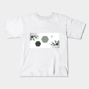 Succulents and hexagons Kids T-Shirt